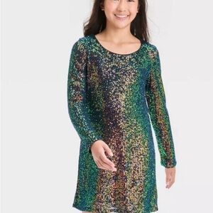 Art Class Green Sequin Dress